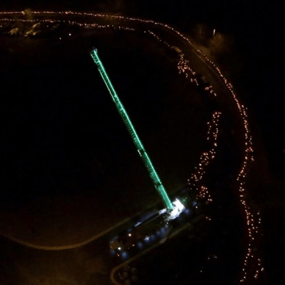The caption on her Facebook page read, “”Her Light Shines” – An amazing aerial shot as sweet Lily was driven to her final resting place. Thousands of her friends and people of the community lined the streets with candles lit, honoring her life.” The fire department even pitched in and extended a glowing ladder into the sky.
