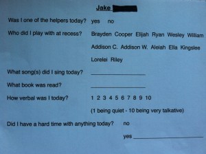 parent teacher speech sheet