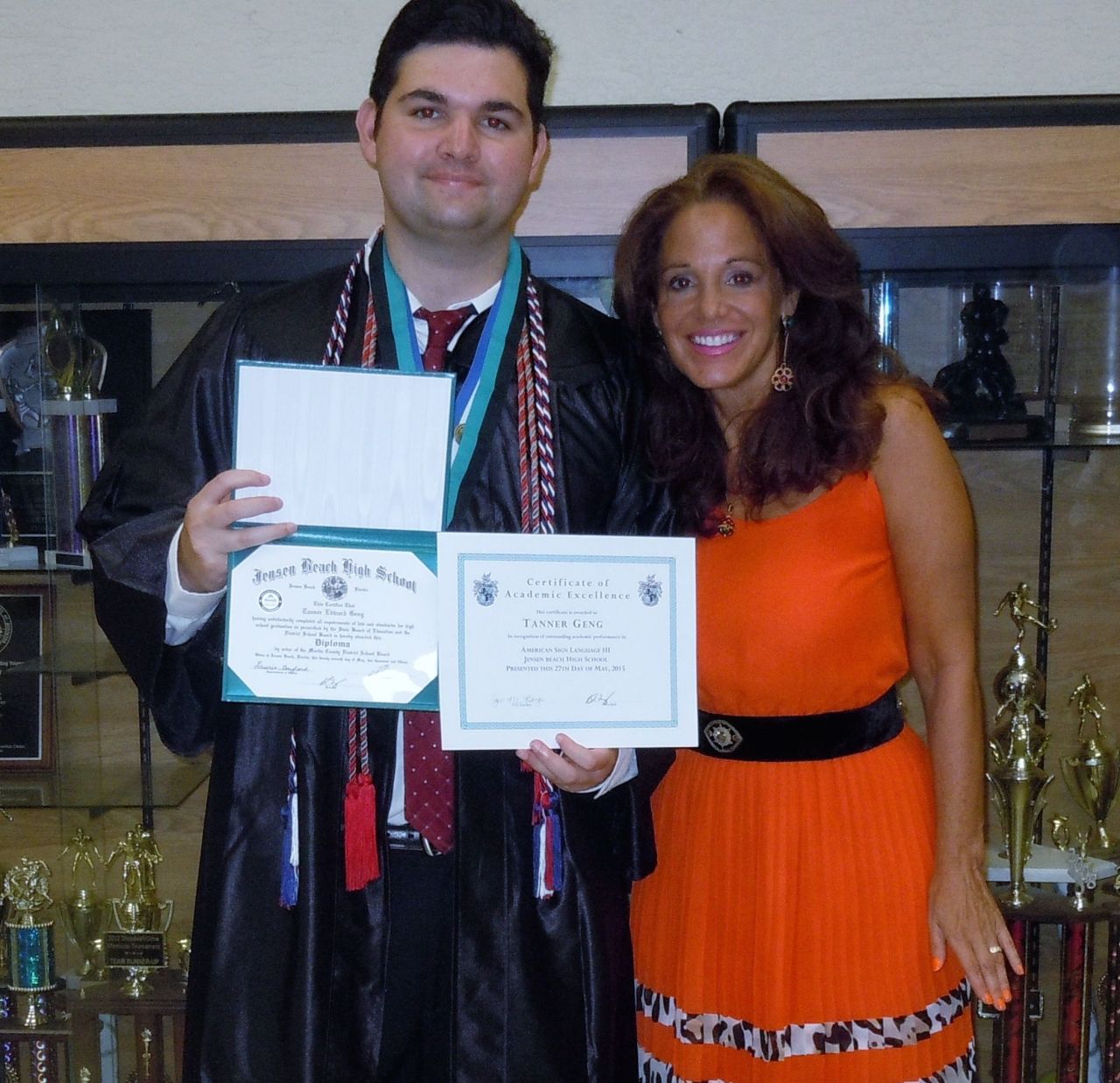 Tanner and his mom Lisa at his high school graduation this week - www.jakes-journey-apraxia